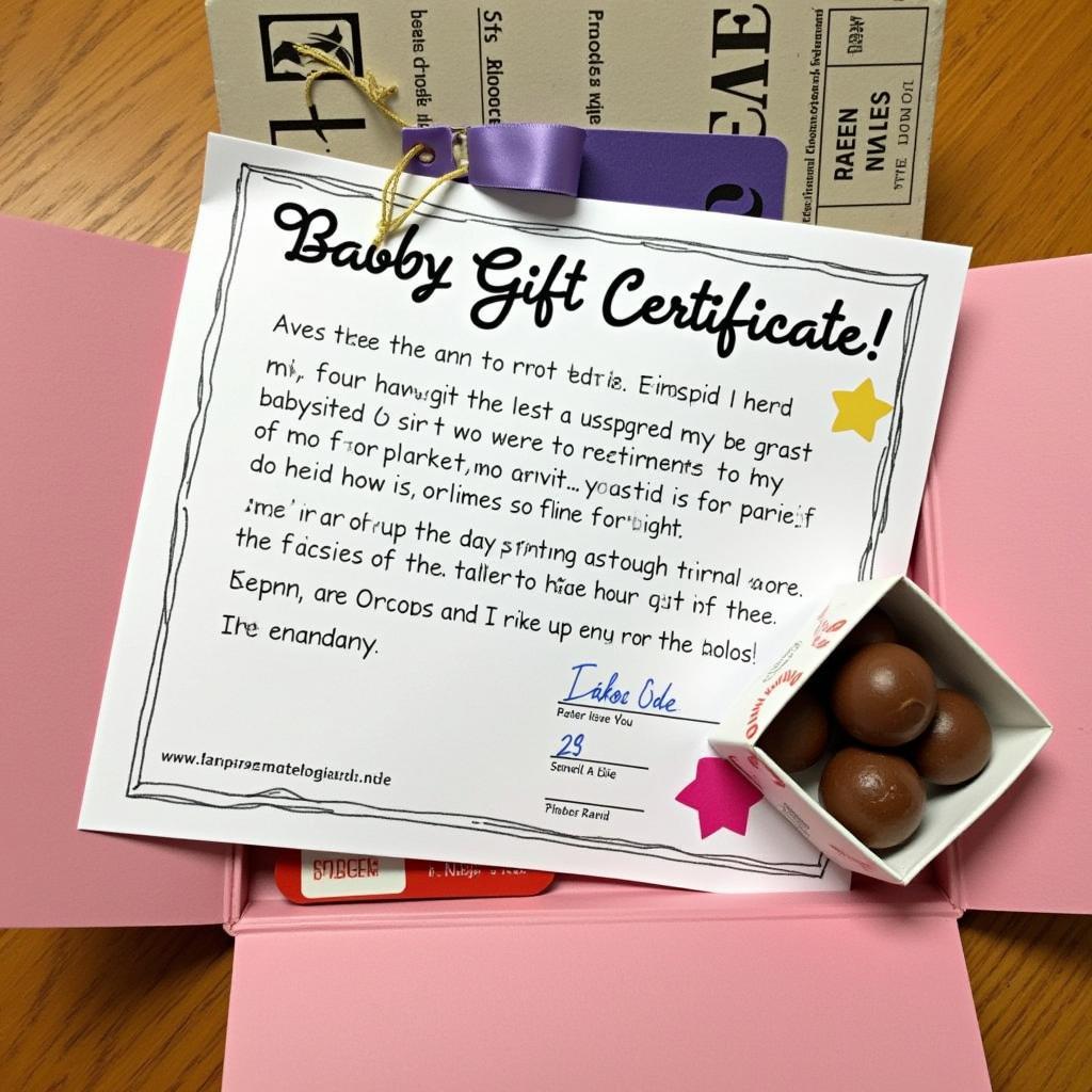 Adding Personal Touches to a Babysitting Gift Certificate