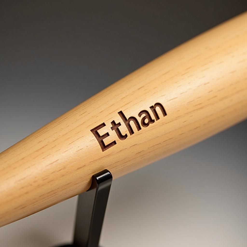 Personalized baseball bat engraved with grandson's name