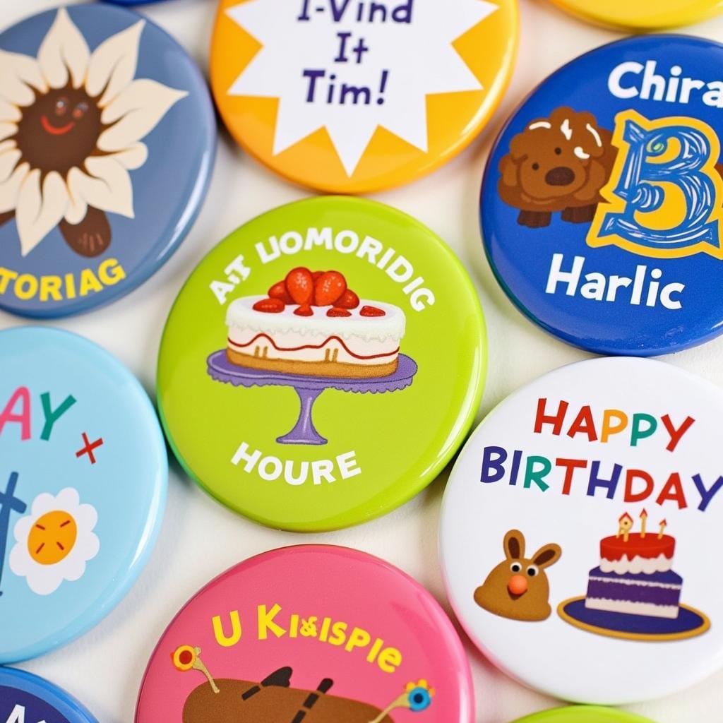 Personalized birthday buttons for all ages