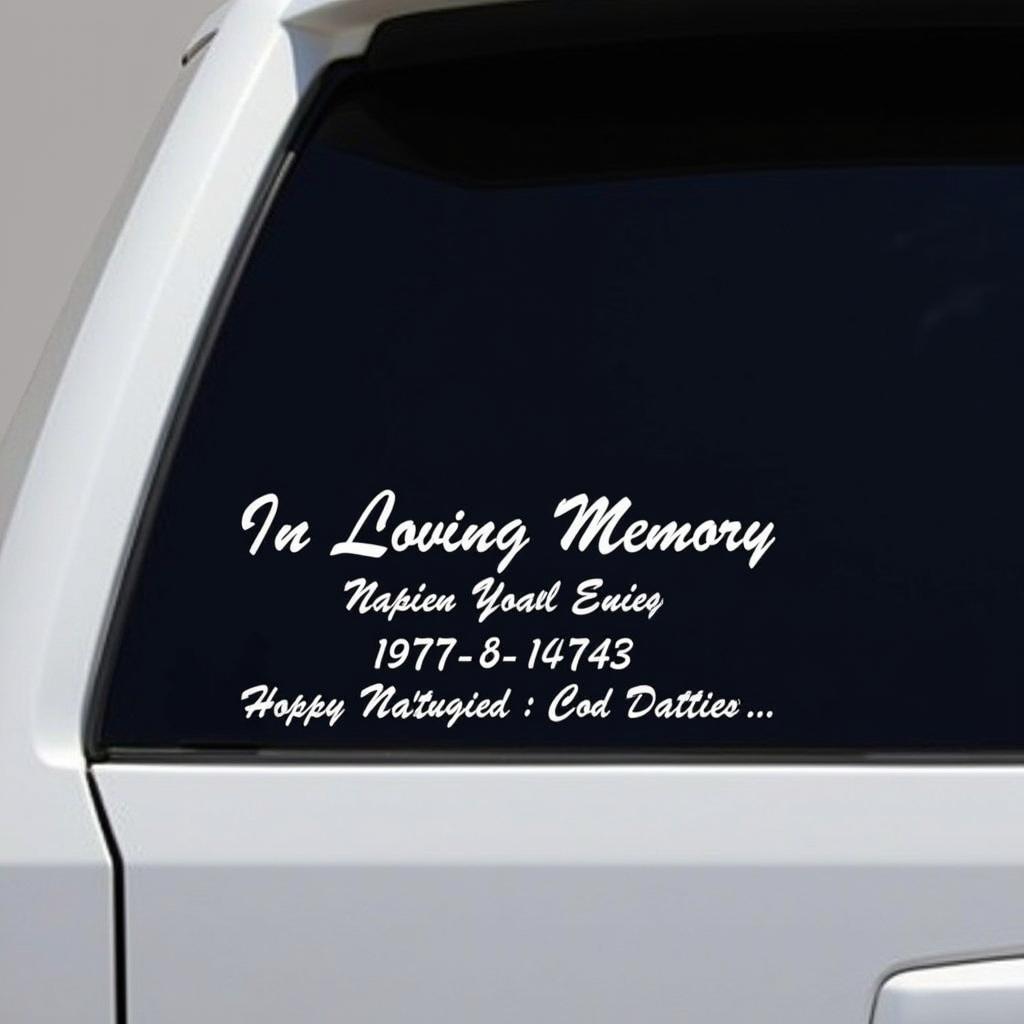 Personalized Car Decal In Loving Memory