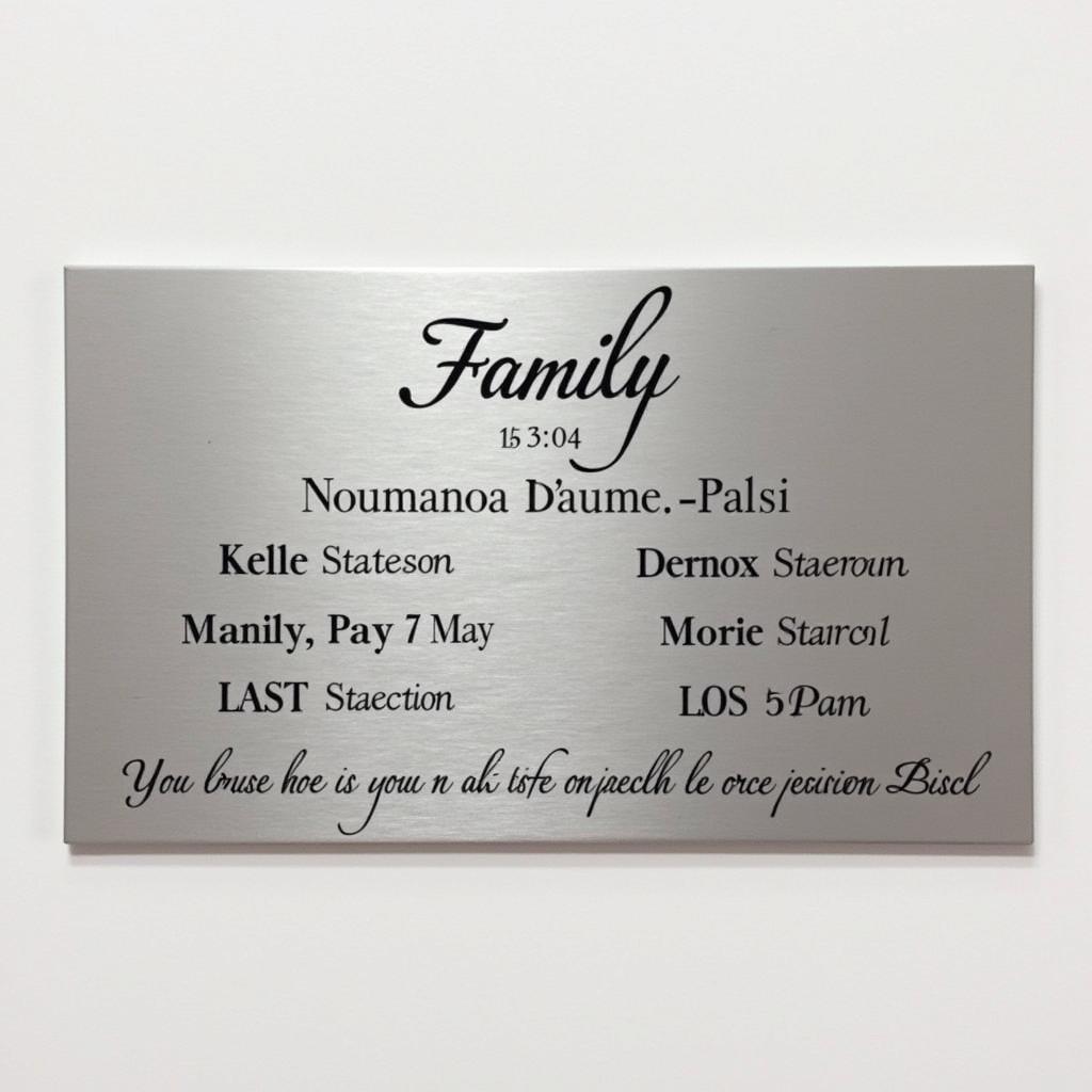 Personalized Metal Family Plaque with Birthdays and Custom Quote