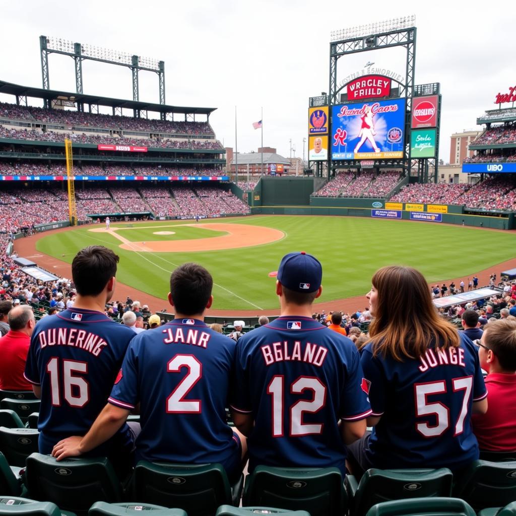 Fans Showing Off their Personalized Wrigley Field Jerseys