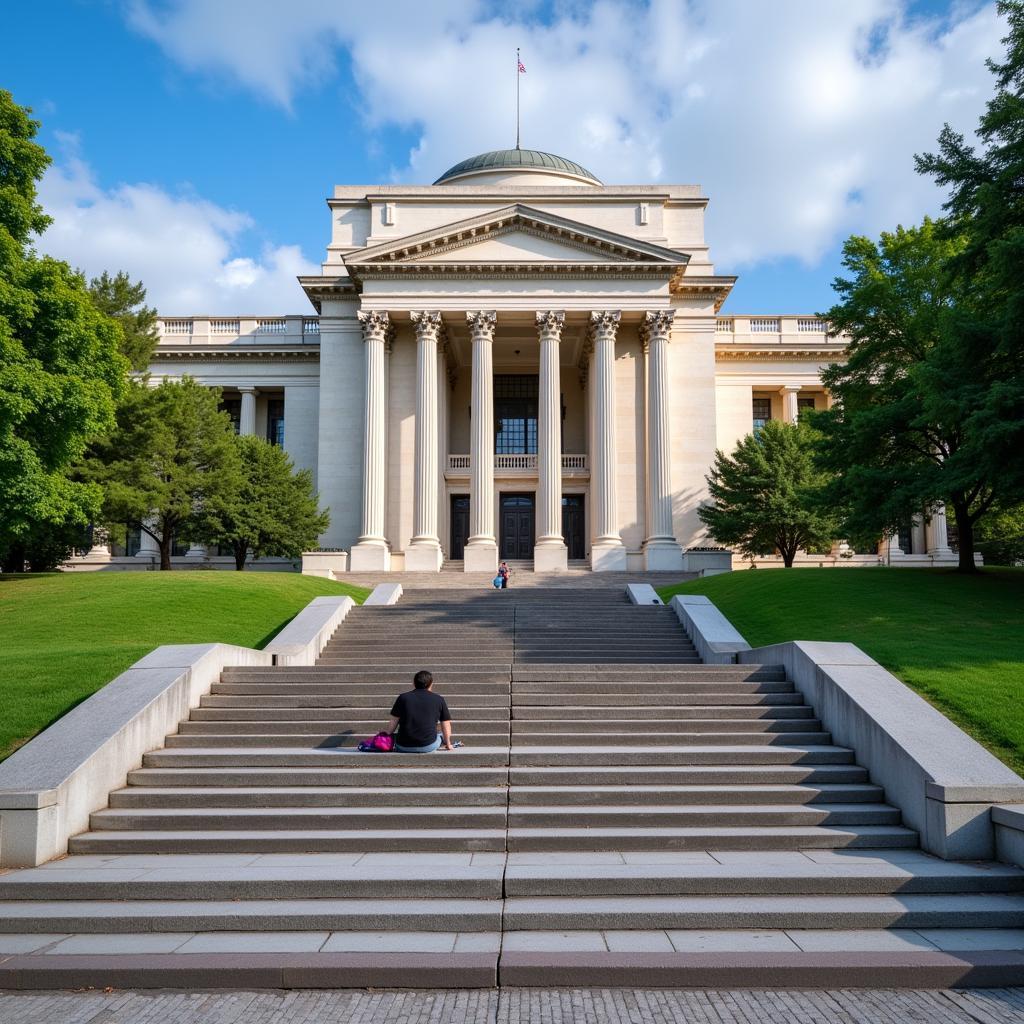 The Philadelphia Museum of Art with the famous "Rocky" steps in the foreground