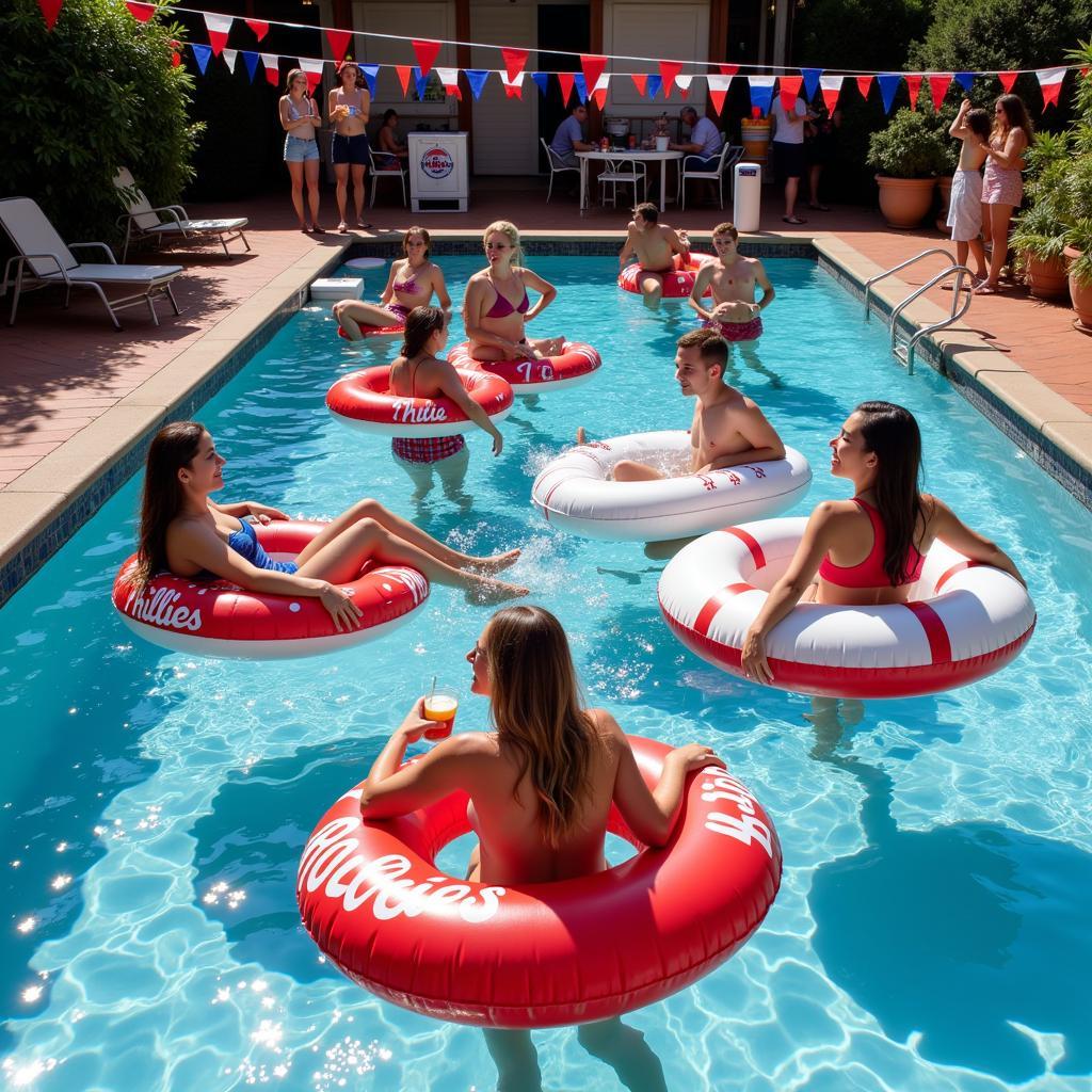 Pool Party with Phillies Pool Floats