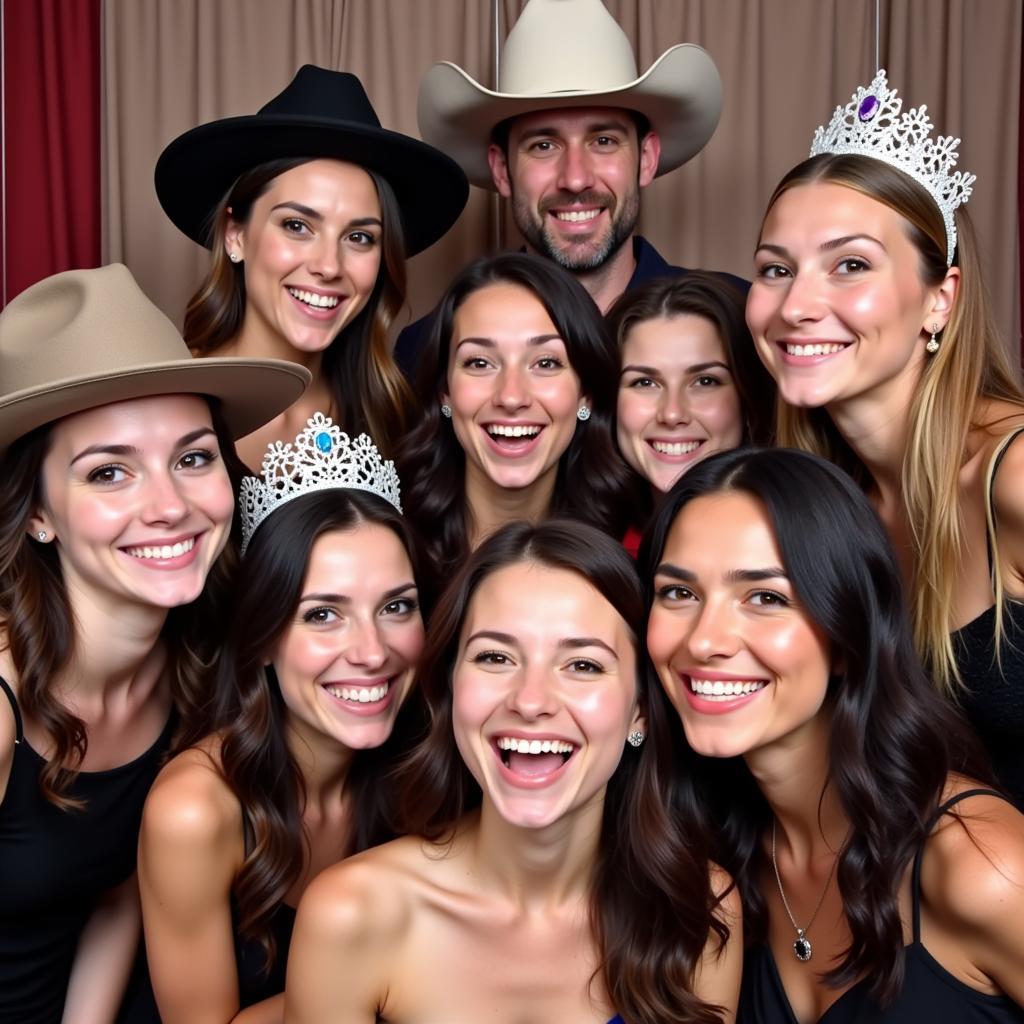 Guests Having Fun with Classic Photo Booth Hats