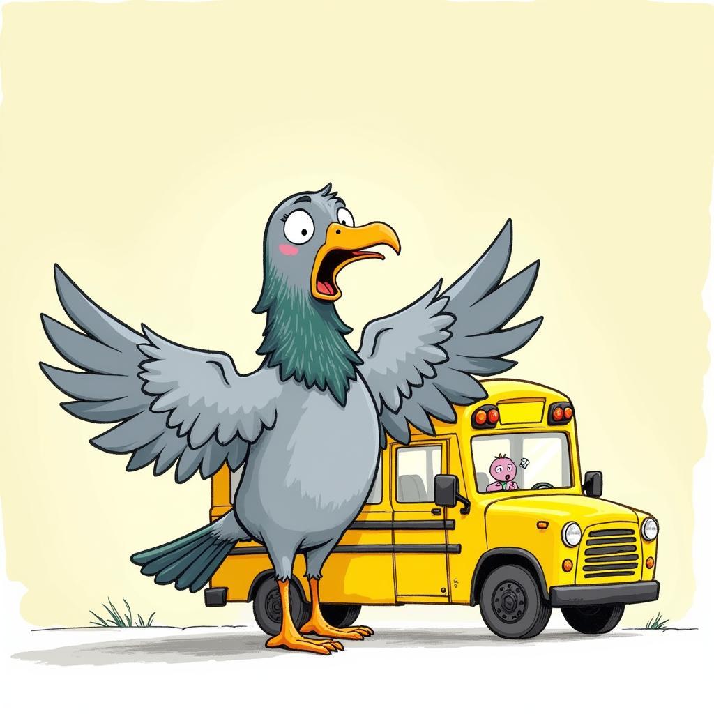 The Pigeon throwing a tantrum about driving a bus