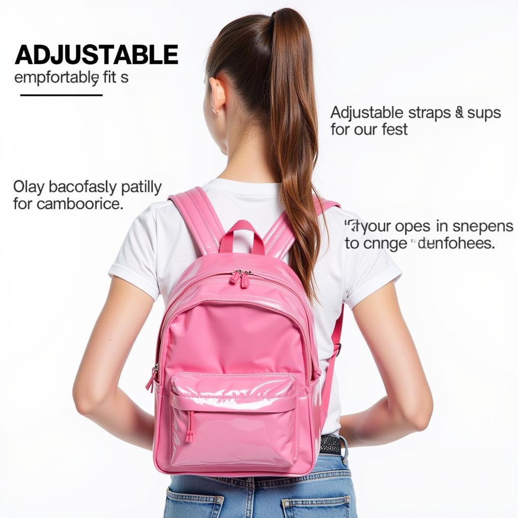 Pink clear backpack with adjustable straps for personalized comfort