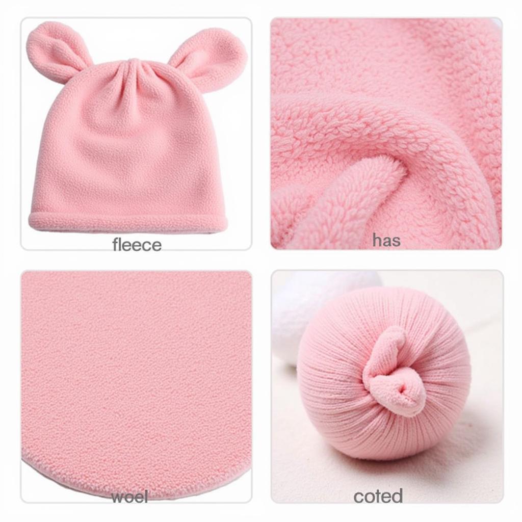 Different materials for pink dog hats