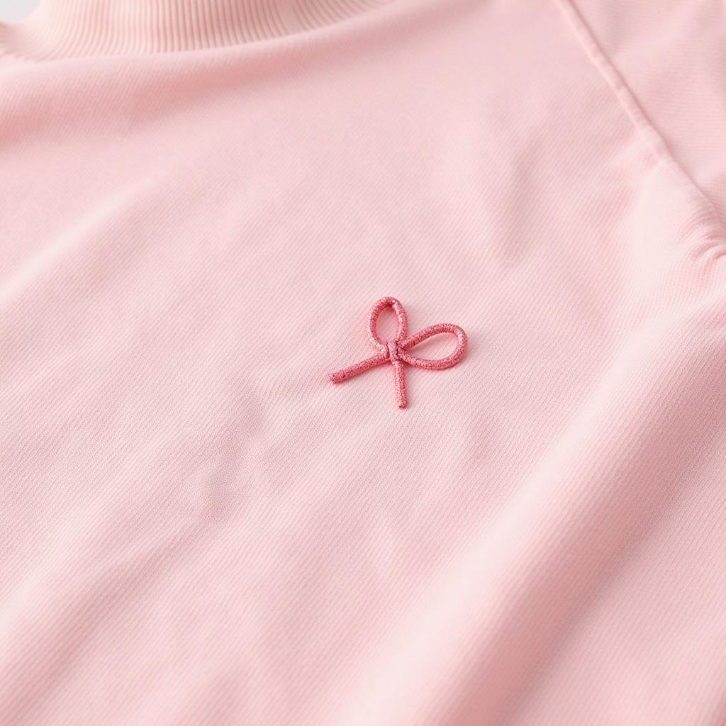 Pink ribbon on a sweatshirt