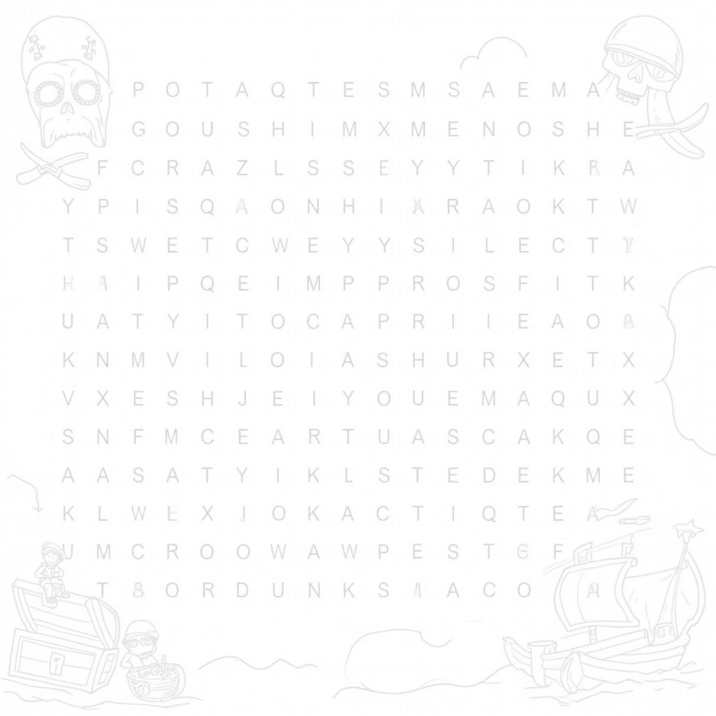 Pirate Word Search Worksheet