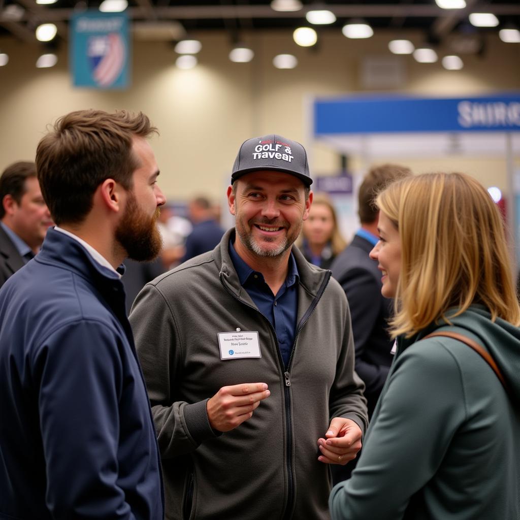 Golf Enthusiasts Networking at the Show