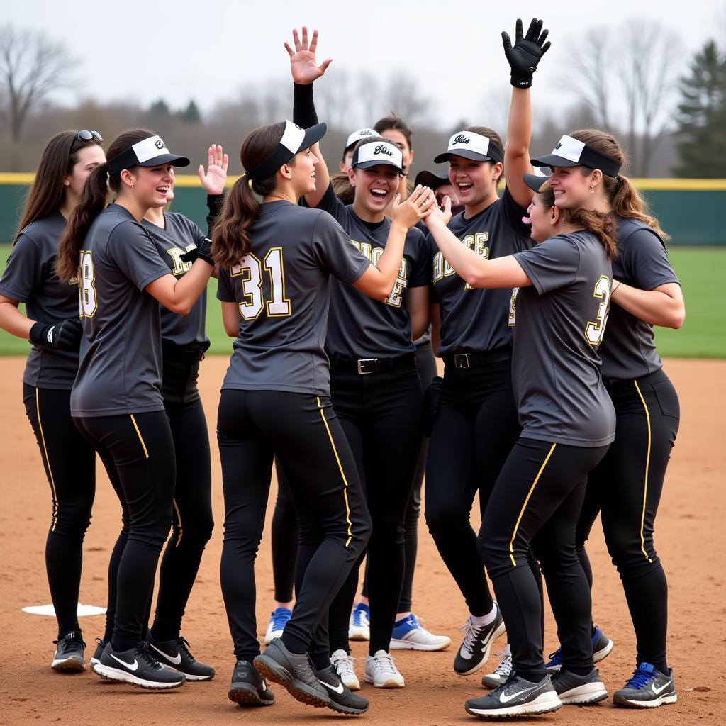 Pittsburgh Pride Softball Team celebrating a victory.