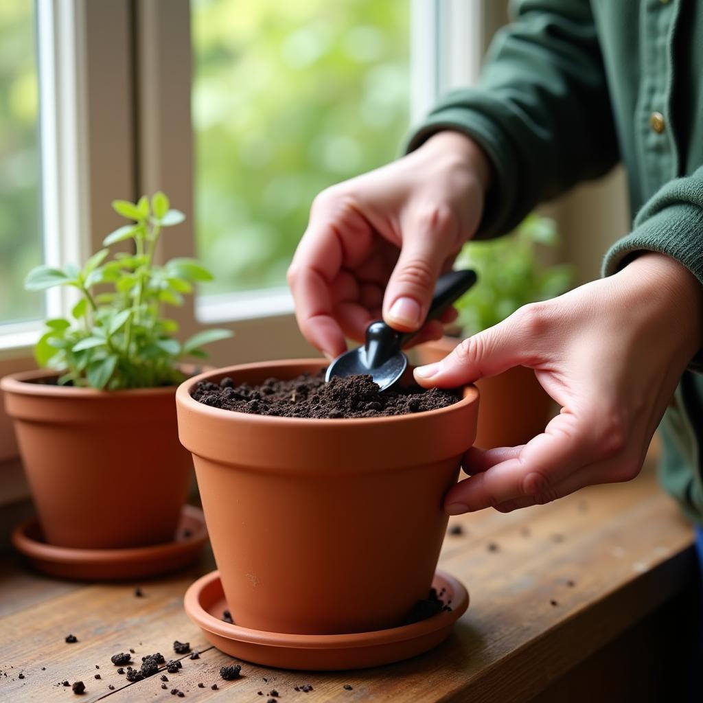 Planting Souvenir Seeds in a Pot