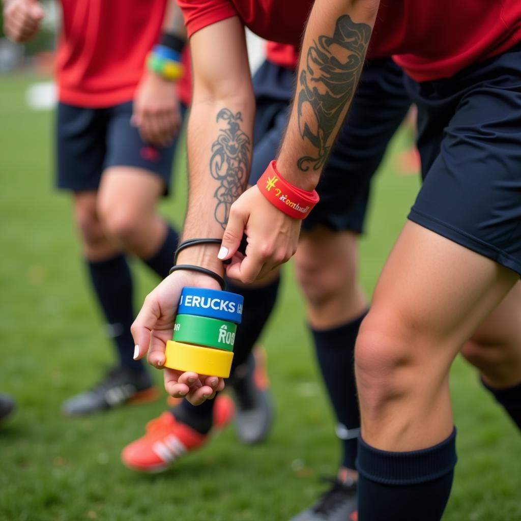 Flag Football Players Wearing Wristbands