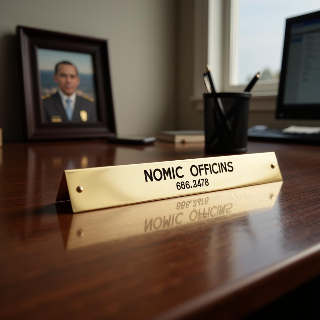 Modern police desk name plate