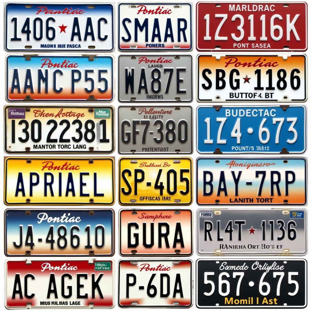 Evolution of Pontiac License Plates