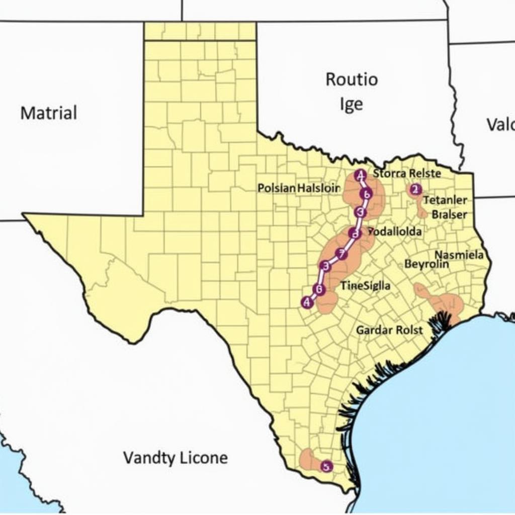 Texas Pool Route Map