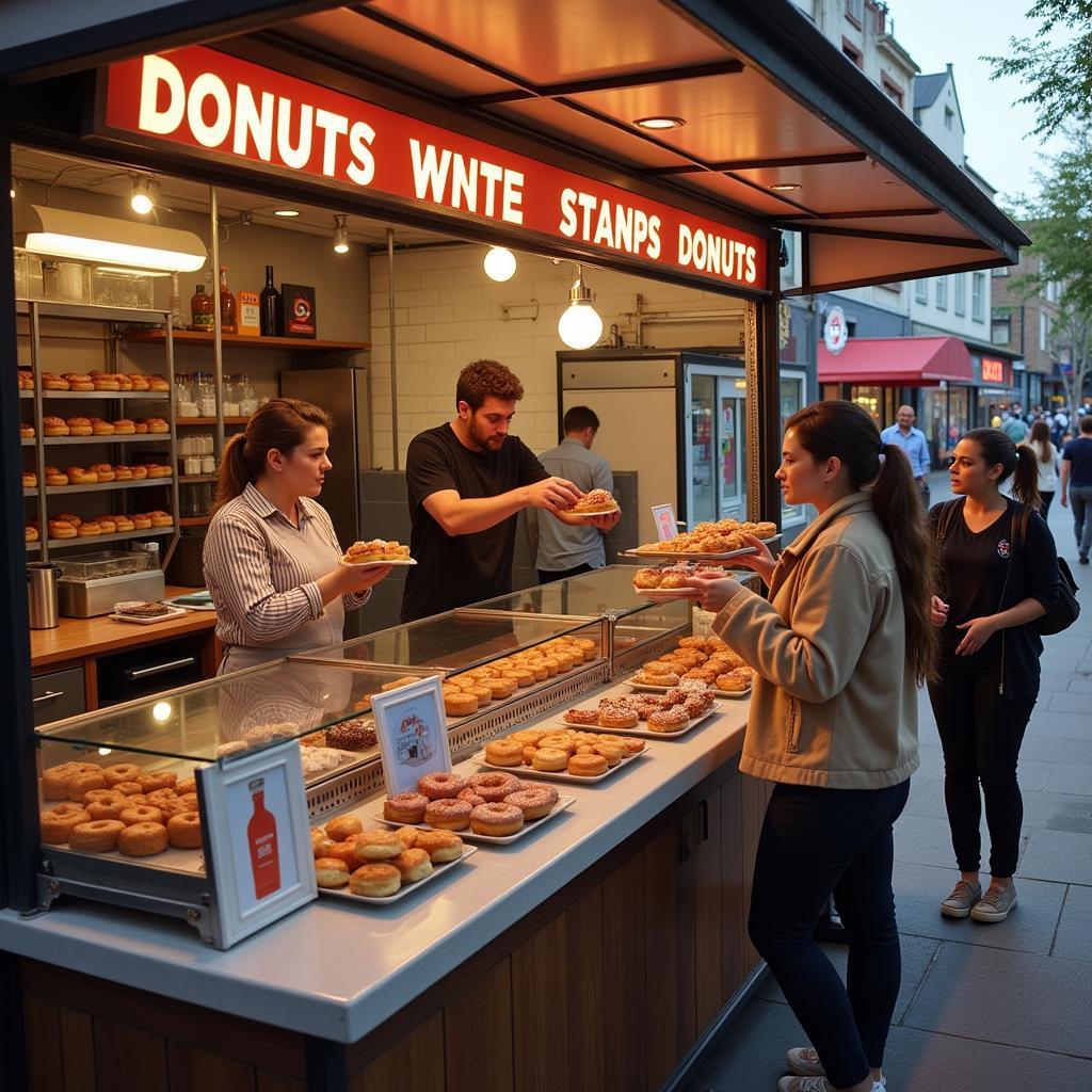 Popular Donuts Stand Atmosphere