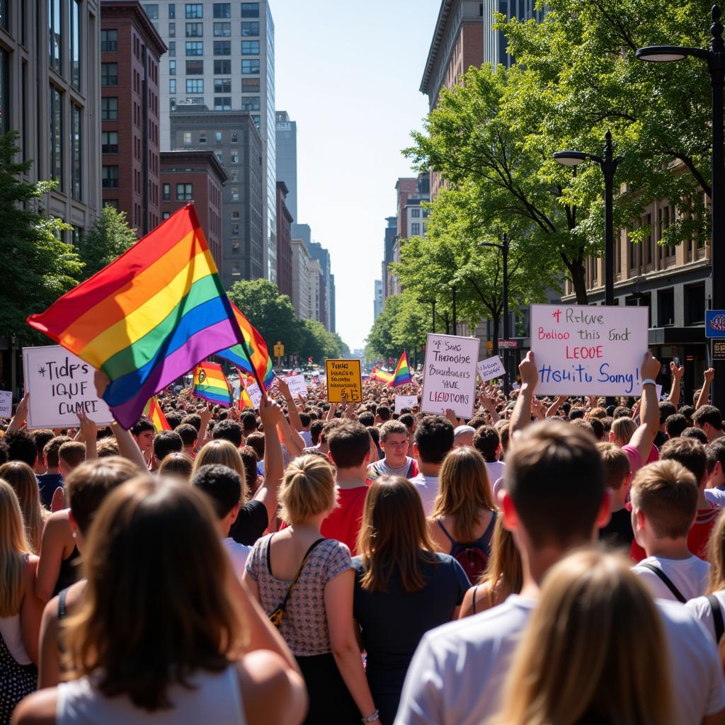 Celebrating Pride with Rainbow Flags and Banners