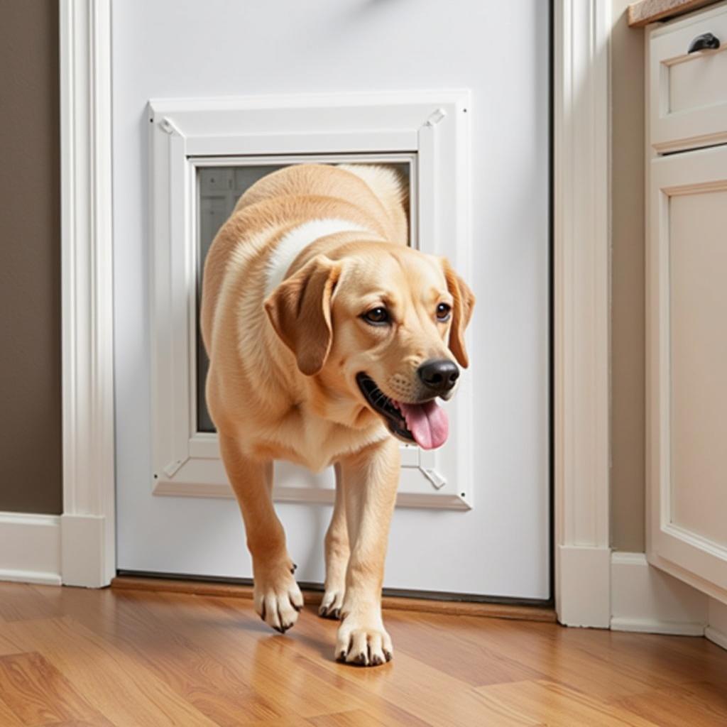  A Dog Using a Pride Pet Door