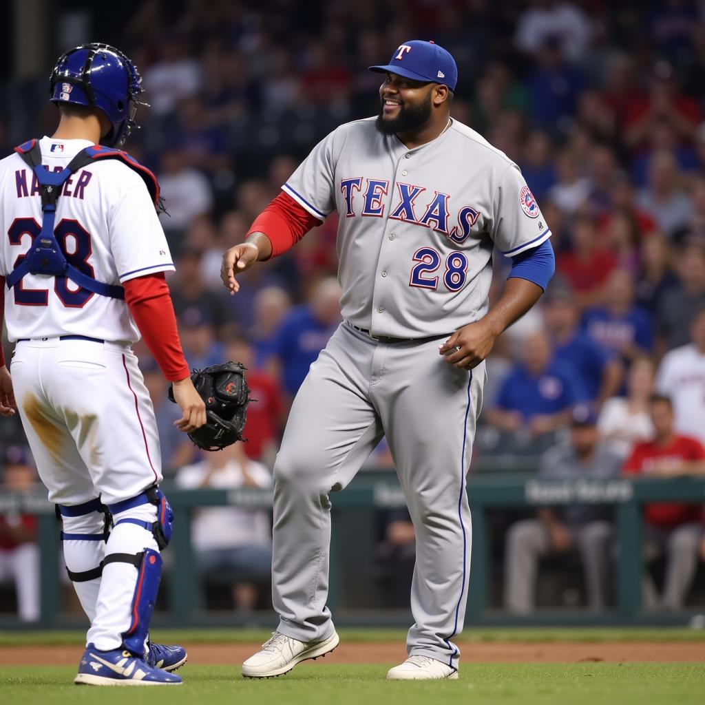 Prince Fielder in his Texas Rangers jersey