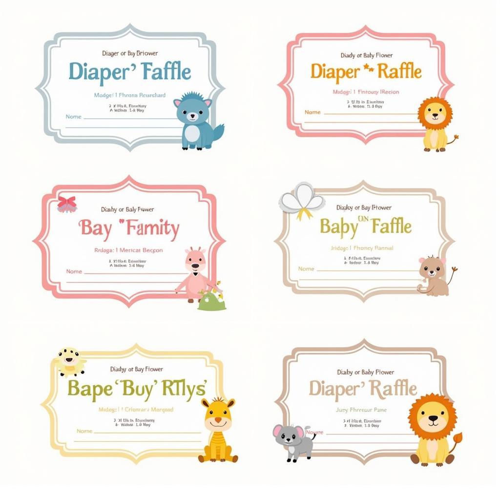 Printable diaper raffle tickets for a baby shower