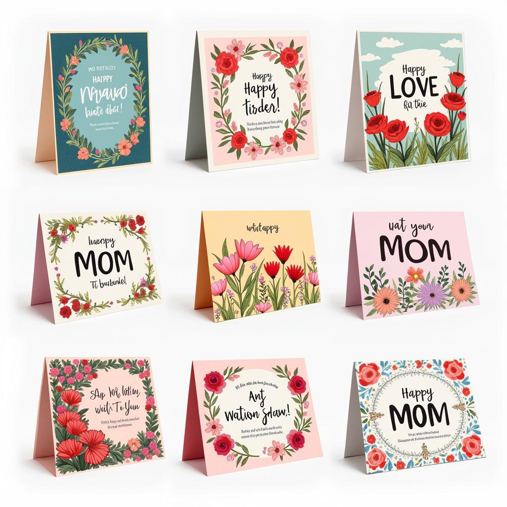 Colorful Printable Foldable Birthday Cards Designs for Mom