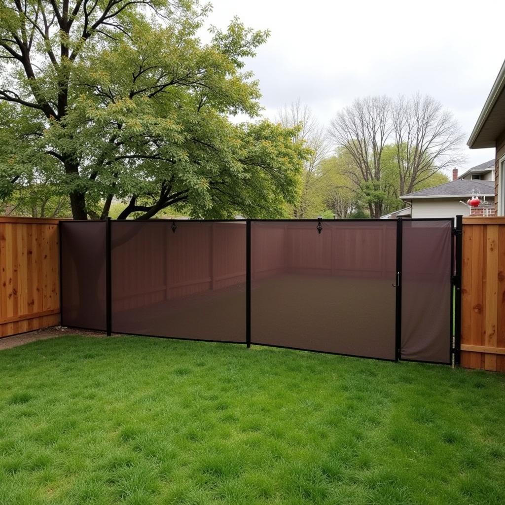 Backyard with Privacy Mesh Screen Fence