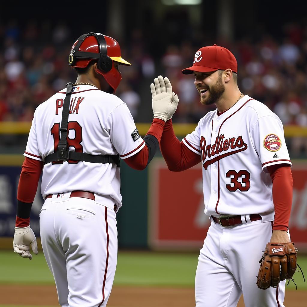 Professional Baseball Player Congratulating Opponent