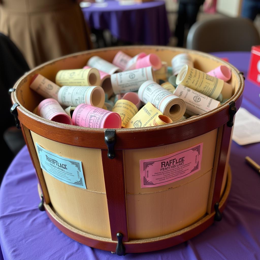 Raffle Drum Filled with Tickets