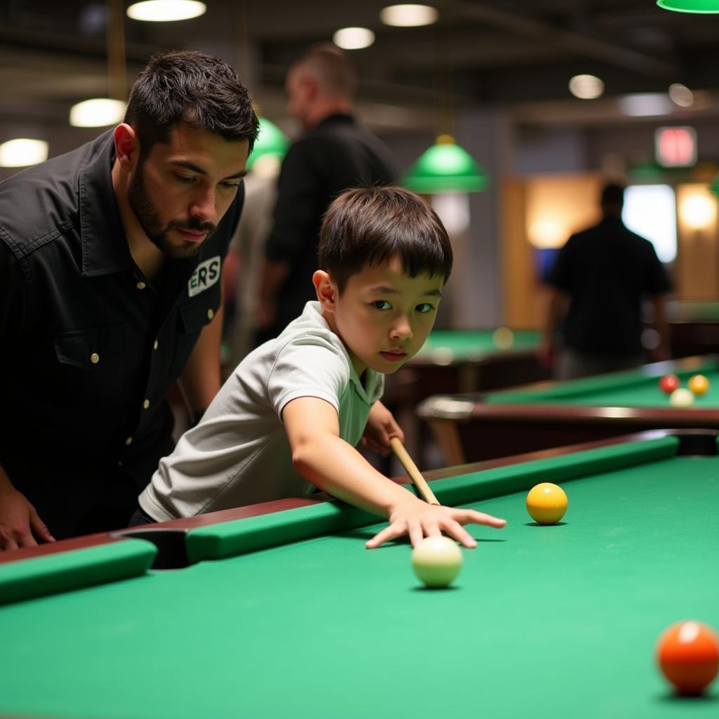 Randolph Pool League players competing in a match