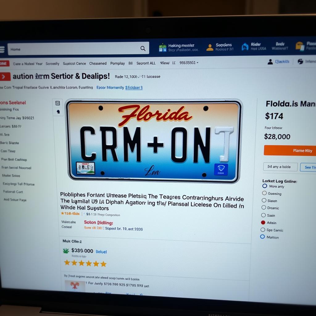 A rare Florida license plate being auctioned online.