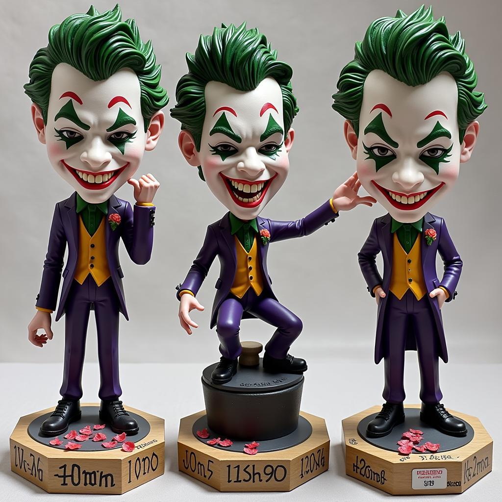 A close-up of a rare limited-edition Joker bobblehead, showcasing intricate details and unique features