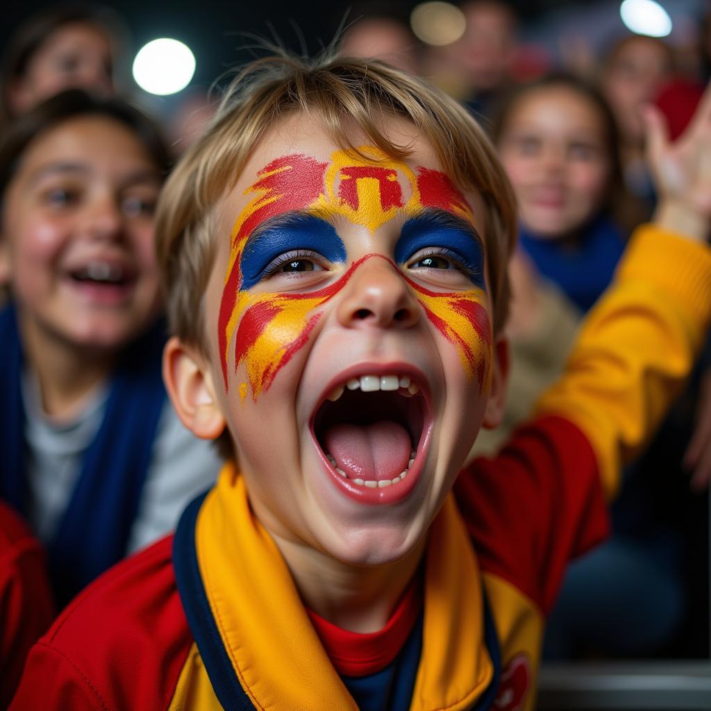 A red fan celebrates a goal with unparalleled joy and passion