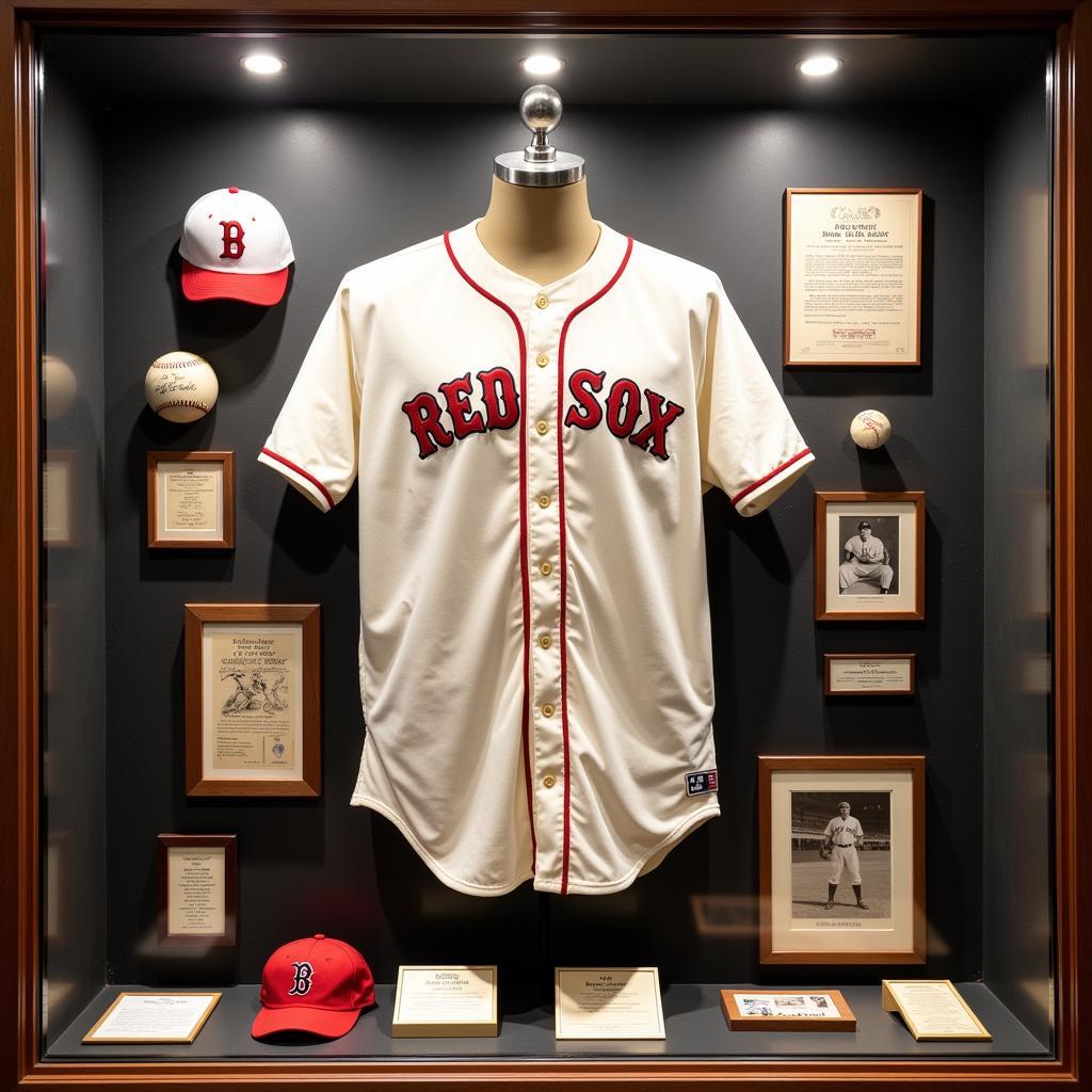  Red Sox Babe Ruth Memorabilia Display