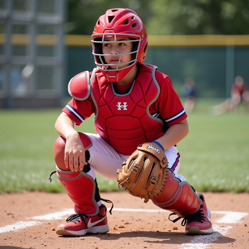 Red Youth Catchers Gear Set in Action