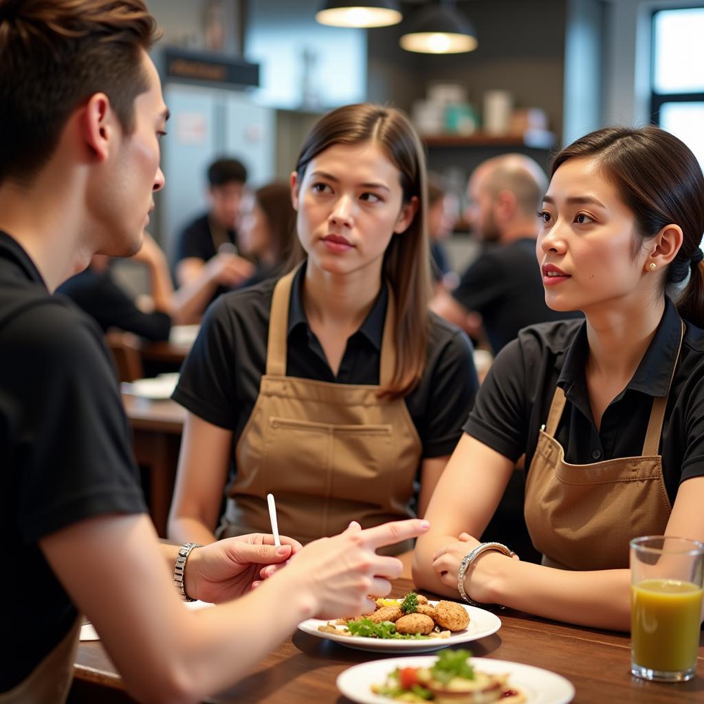 Restaurant Staff Receiving Training on Peanut Allergy Safety