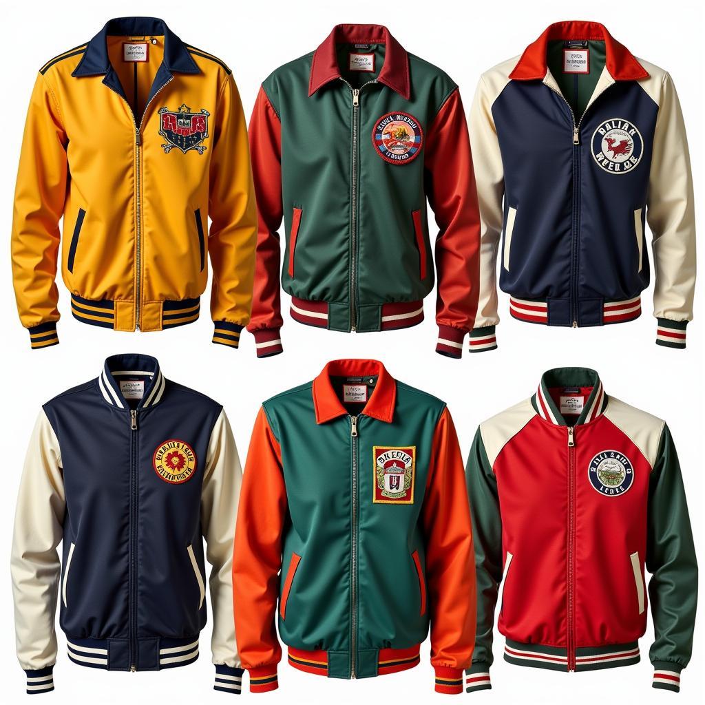 Variety of retro bowling jacket styles