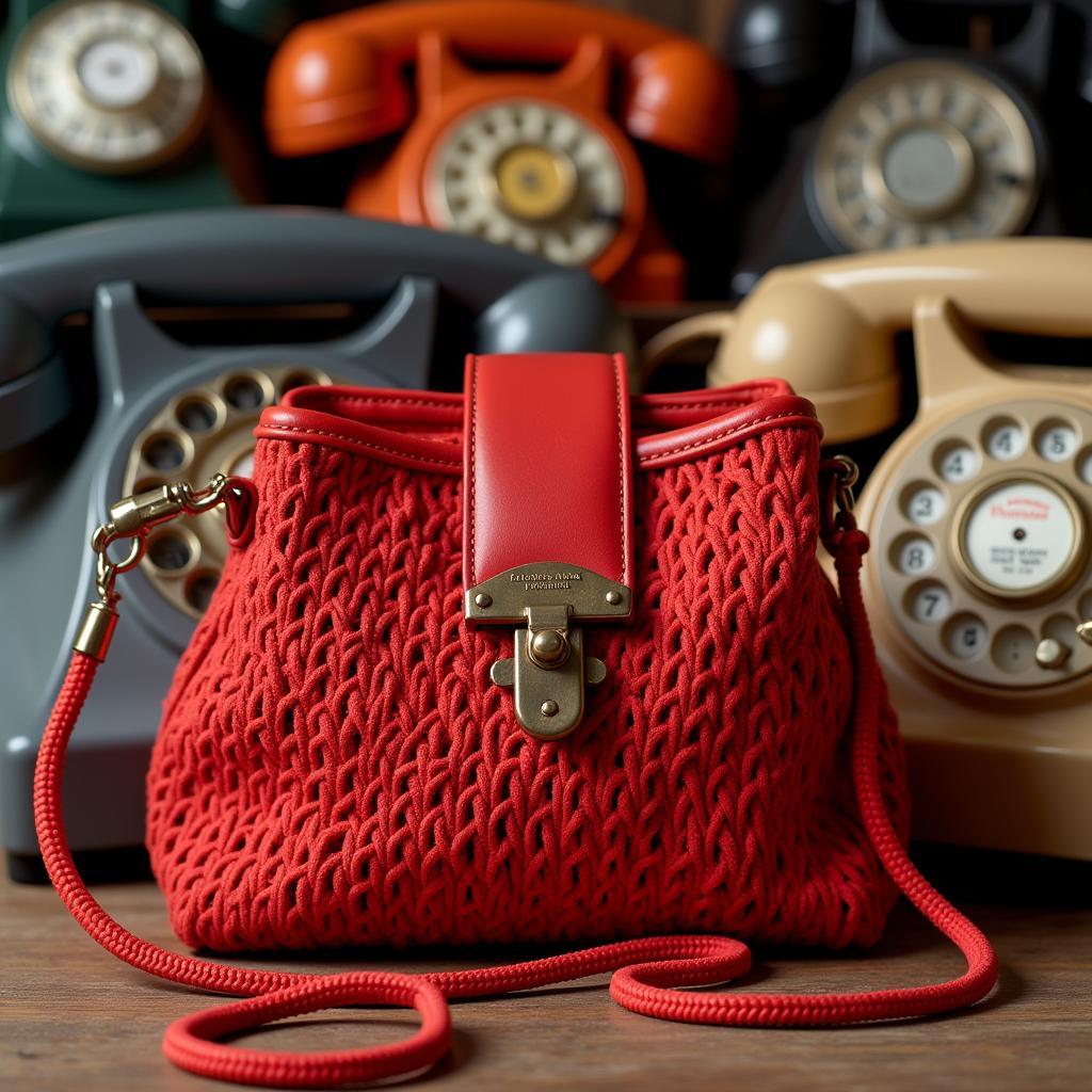 Retro Telephone Cord Purse in Vintage Style