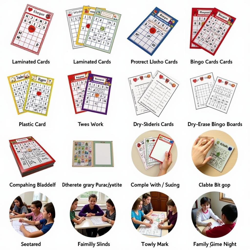 Different types of reusable bingo cards