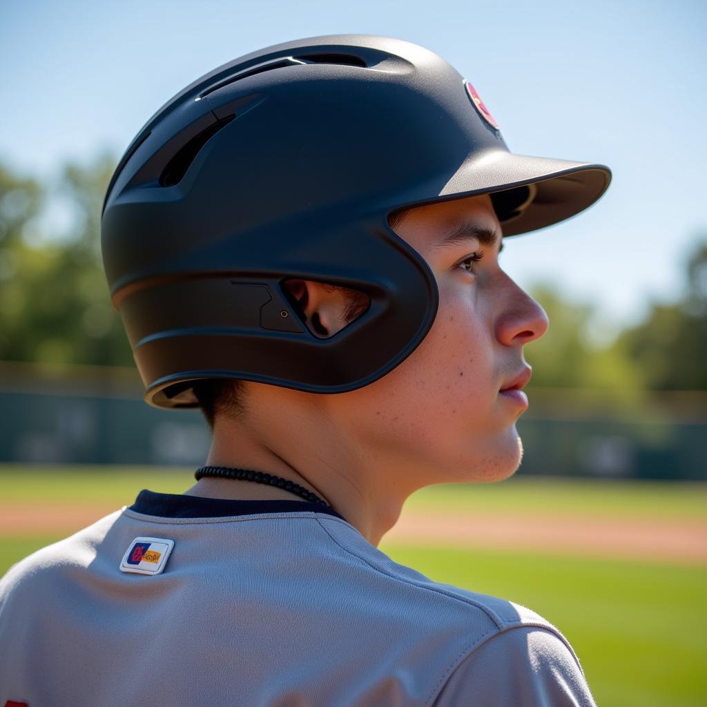 Batter wearing a Right Handed Helmet