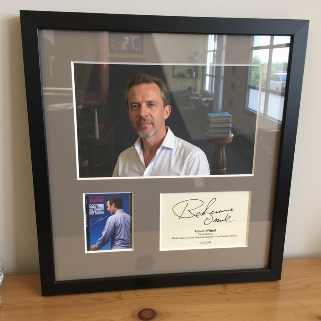 Robert O'Neill autographed item displayed in a case