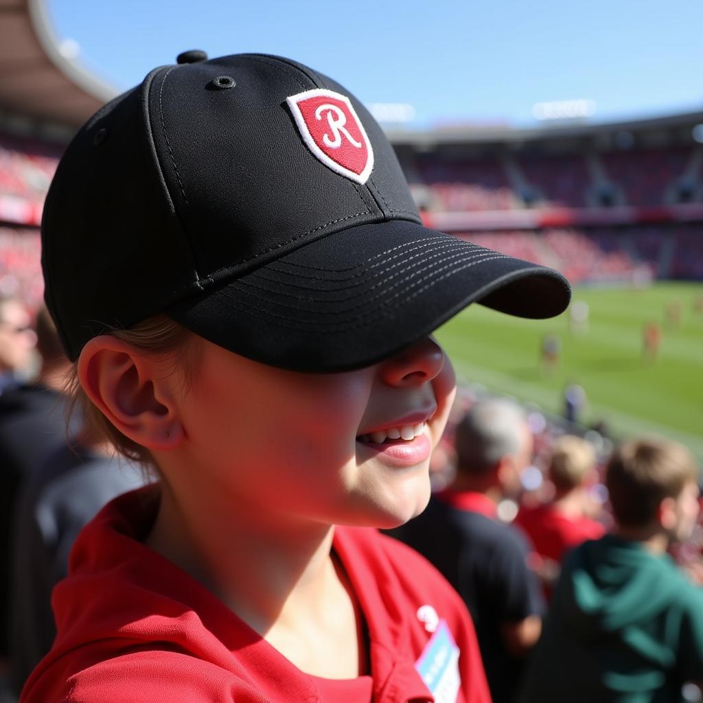 Robin Ruth Cap Providing Sun Protection at a Football Match