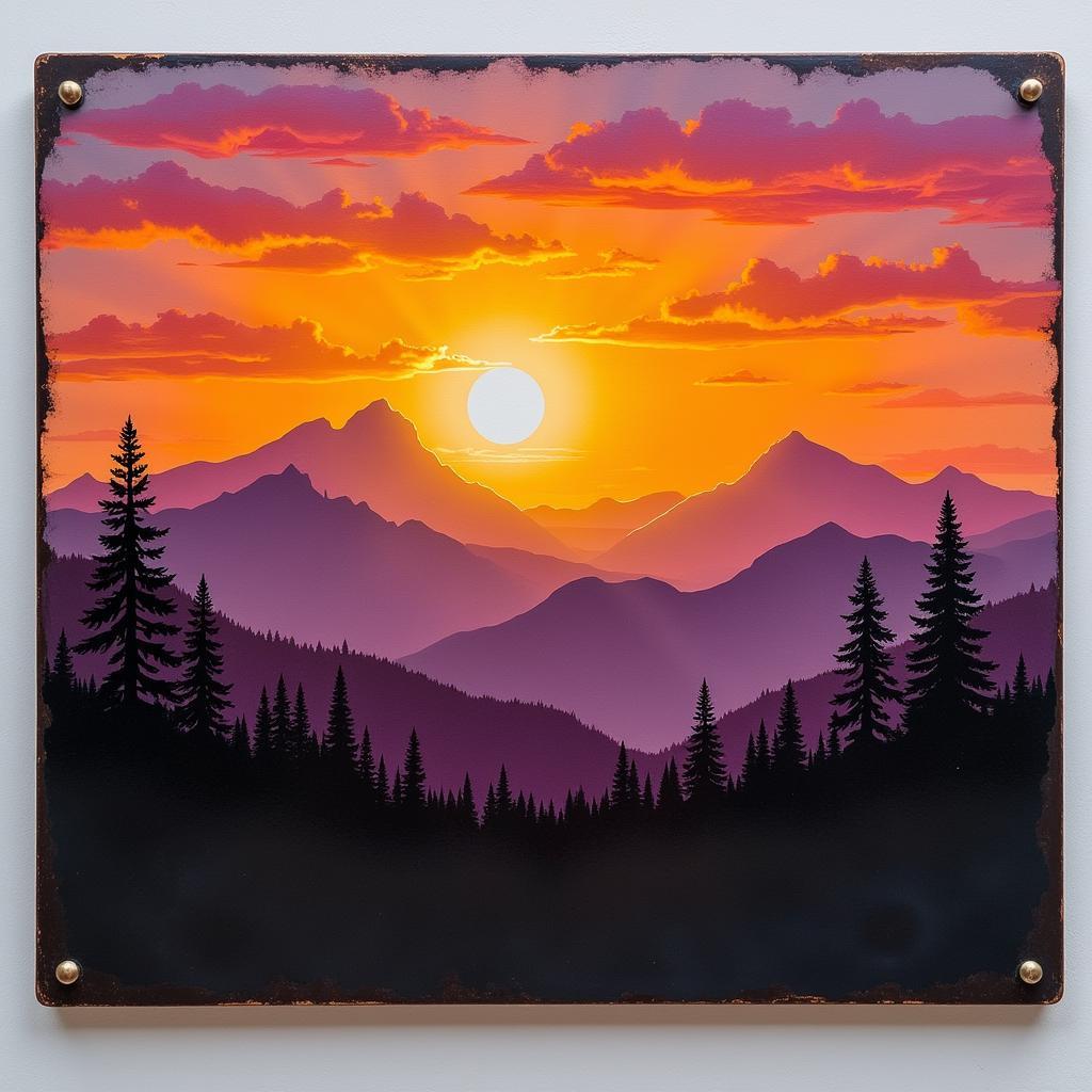 Rocky Mountain Sunset Metal Wall Art