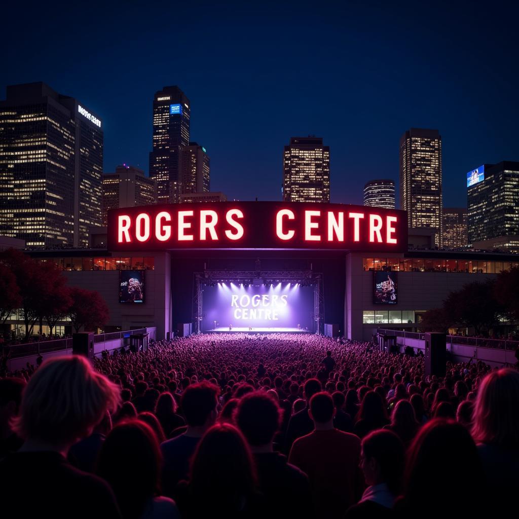 Rogers Centre Exterior with Taylor Swift Concert Crowd