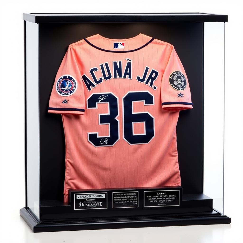 Ronald Acuña Jr. Jersey in a Display Case