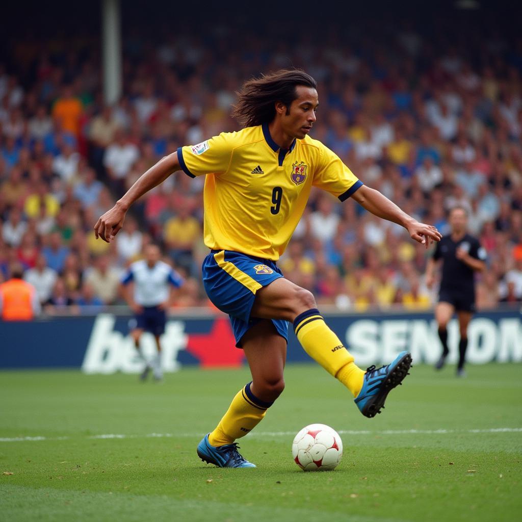 Ronaldinho executing a soul stick during a game