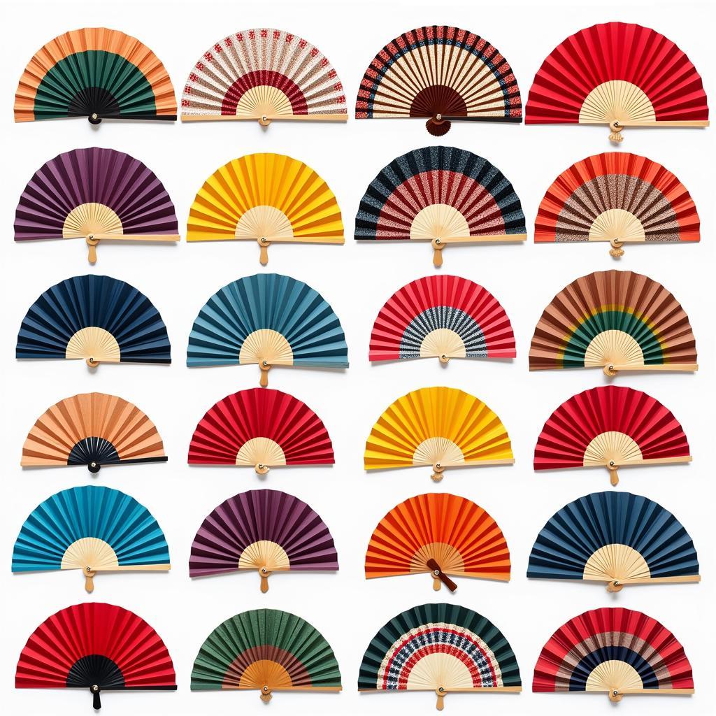 Variety of Round Foldable Fans