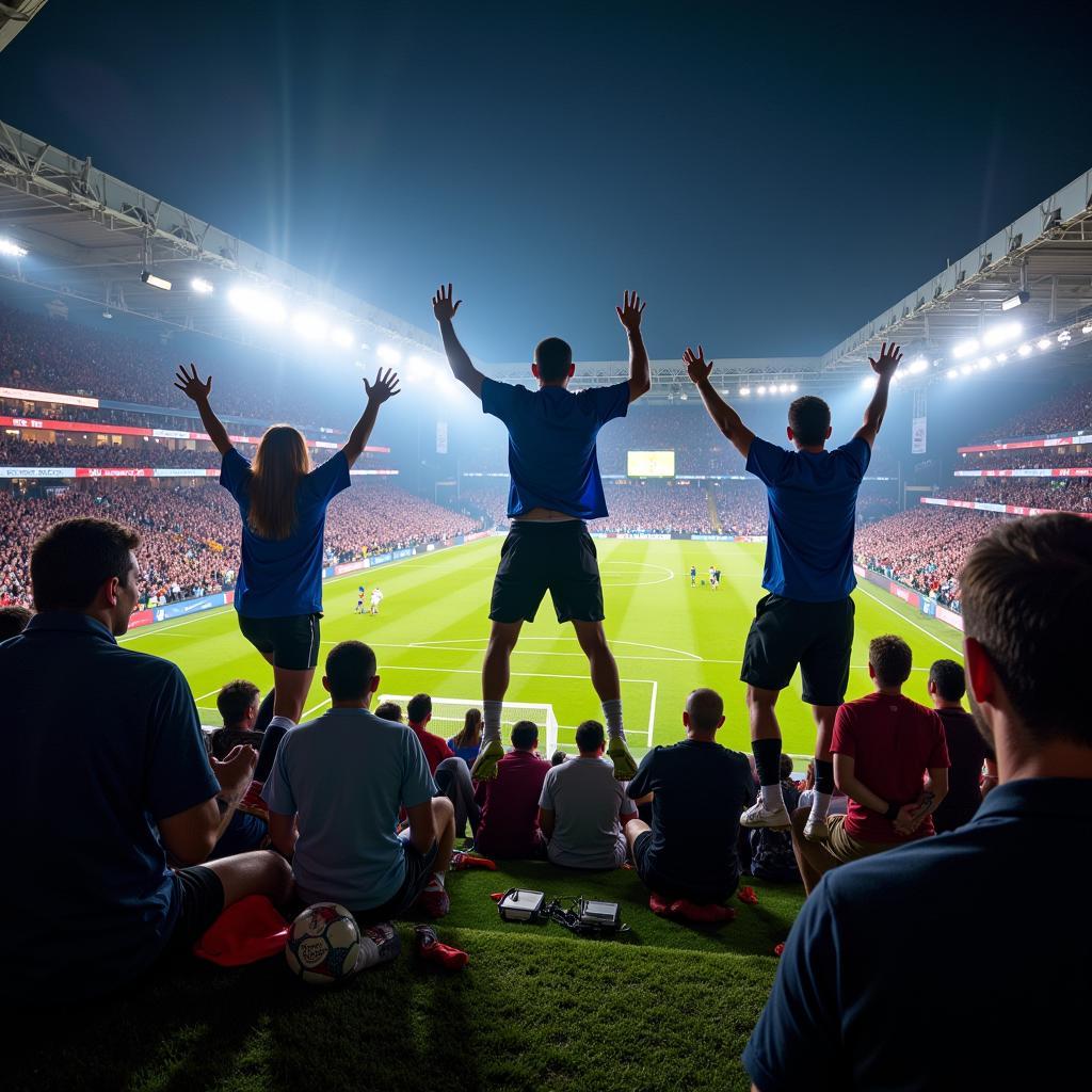 Royal Pacific fans celebrating a goal