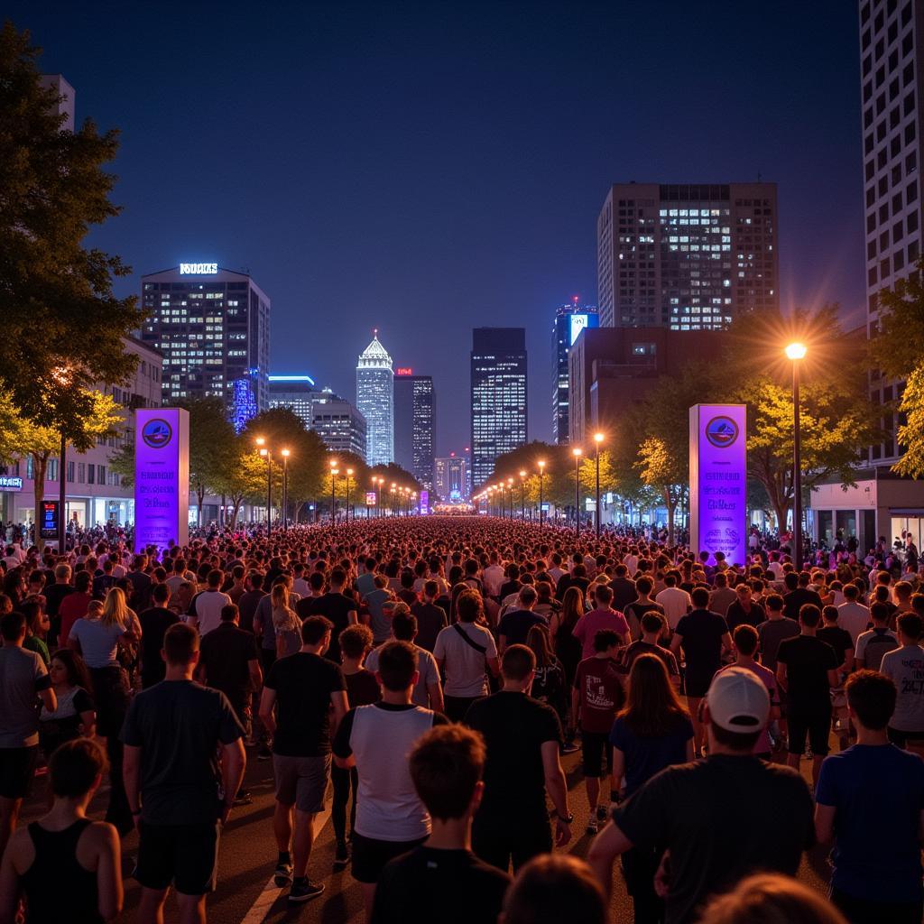  Runners at the starting line of the Guardians of the Night 5k 